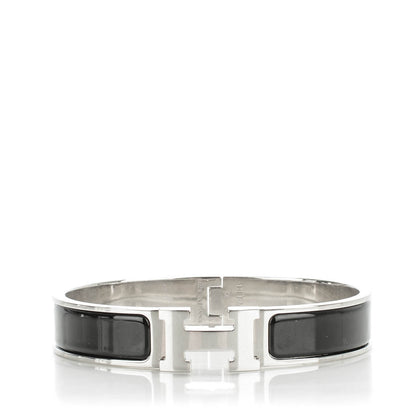 Hermes Enamel Narrow Clic Clac H Bracelet PM Black 1 of 6