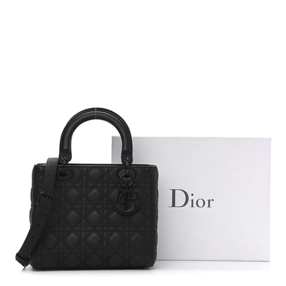 Christian Dior Ultra Matte Calfskin Cannage Medium Lady Dior Black 11 of 11