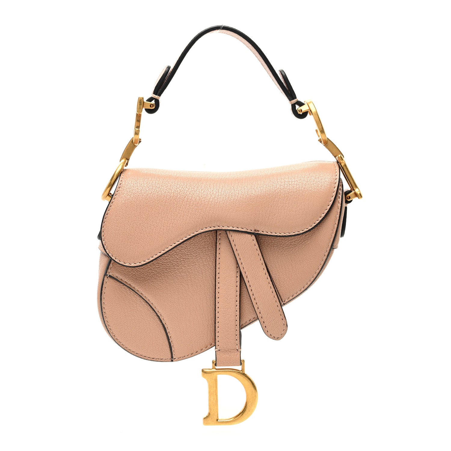 Christian Dior Goatskin Micro Saddle Bag Rose Des Vent 1 of 10