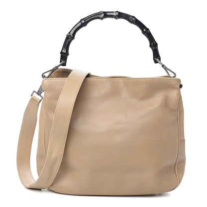 Gucci Calfskin Bamboo Top Handle Hobo Beige 1 of 16