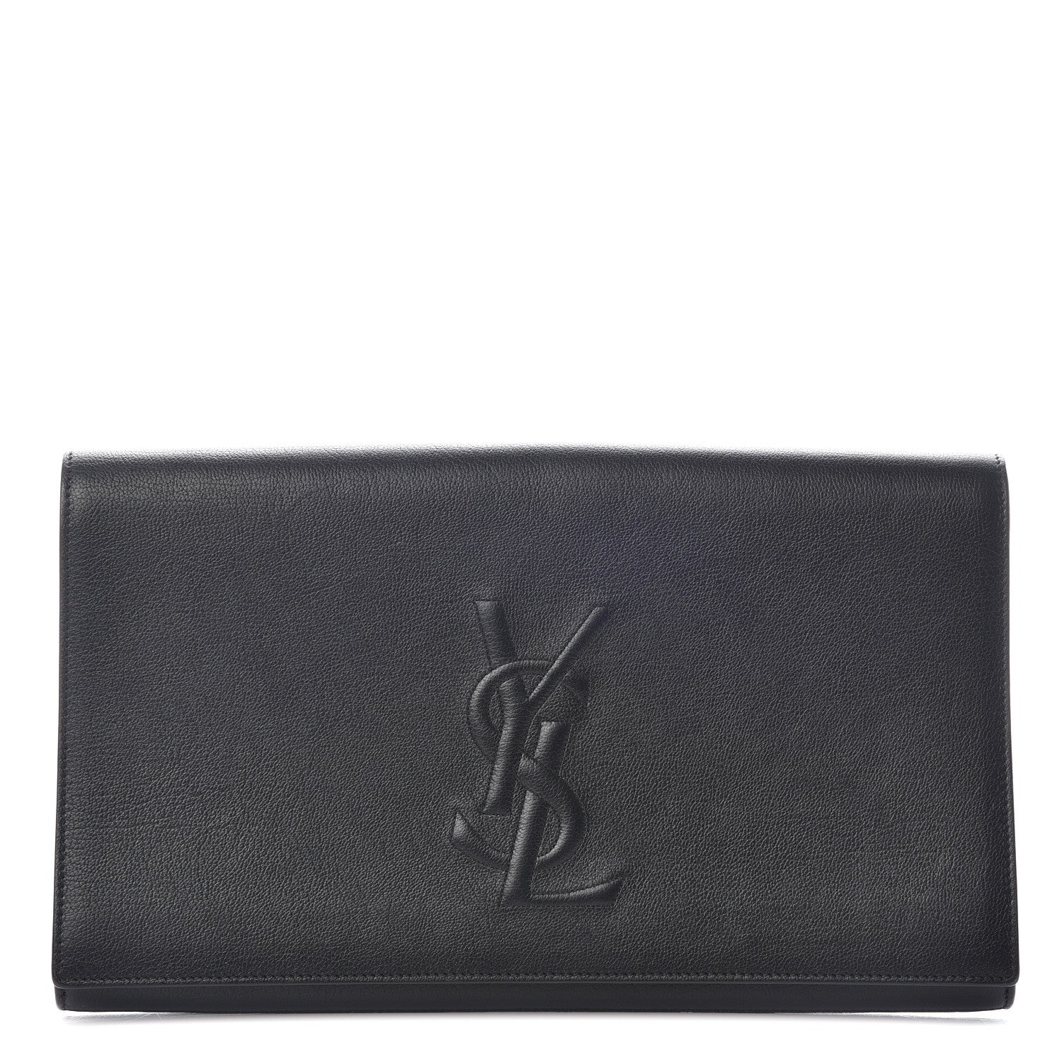 Saint Laurent Calfskin Monogram Large Belle De Jour Clutch Black 1 of 8
