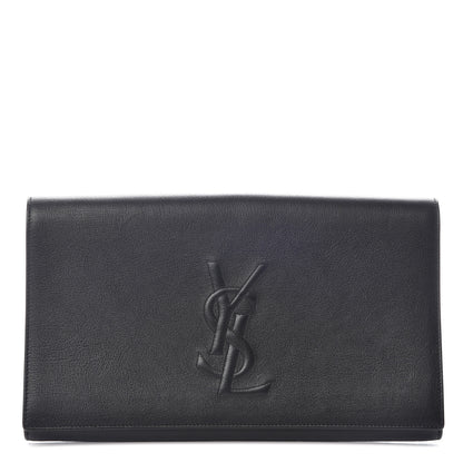 Saint Laurent Calfskin Monogram Large Belle De Jour Clutch Black 1 of 8