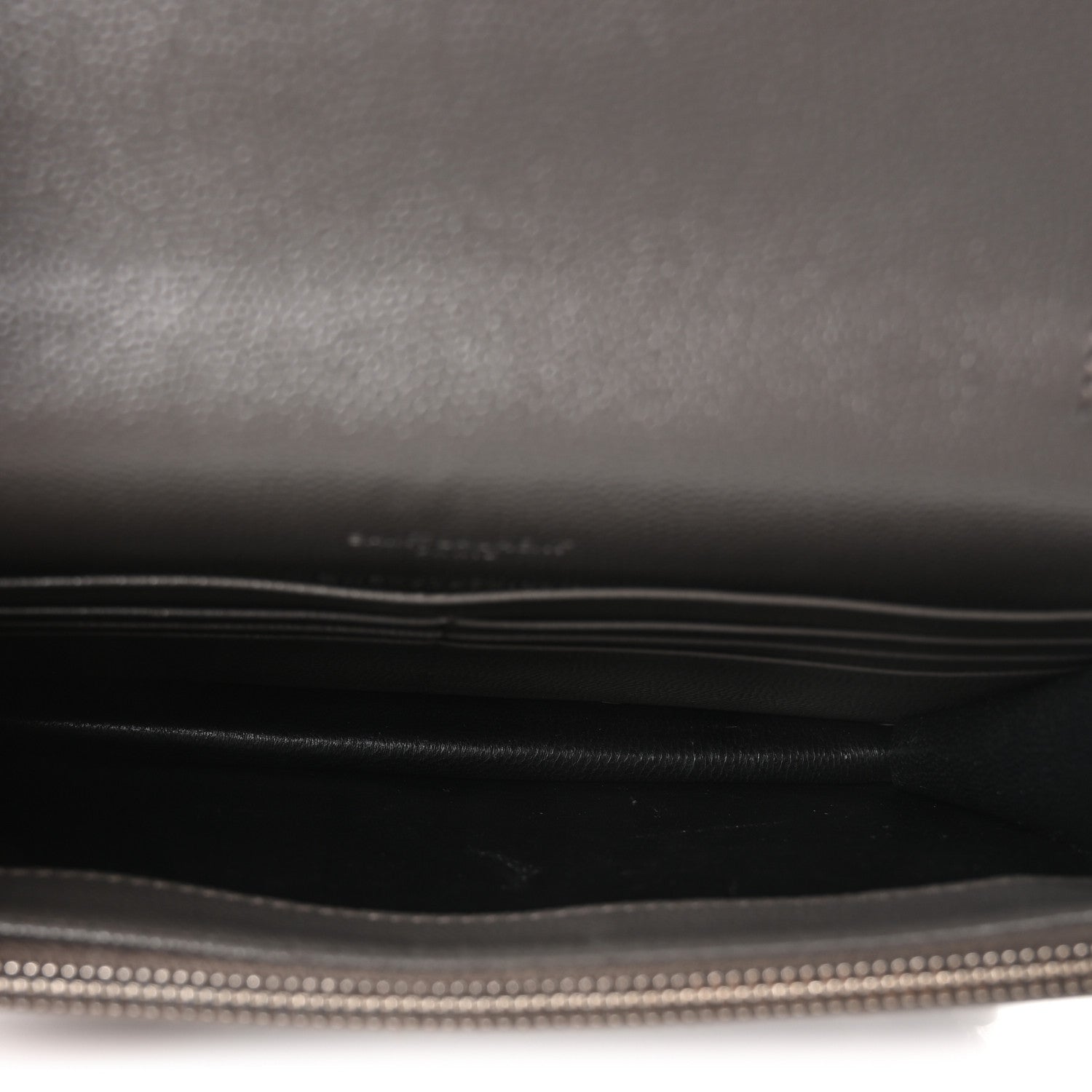 Saint Laurent Grain De Poudre Matelasse Chevron Monogram Envelope Chain Wallet Coal 4 of 9