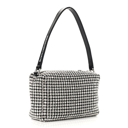 Alexander Wang Mesh Crystal Rhinestone Mini Heiress Pouch Black Silver 3 of 8