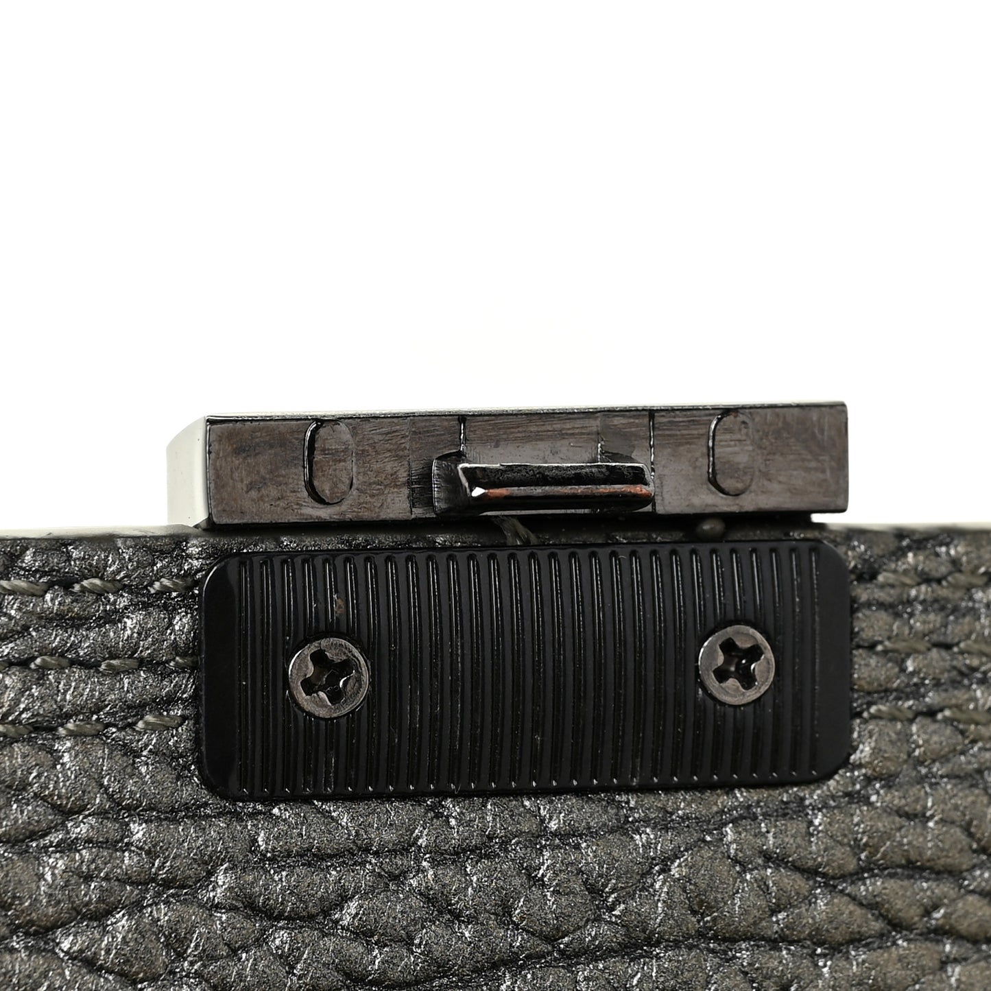 Metallic Textured Calfskin Mini Pashli Satchel Silver