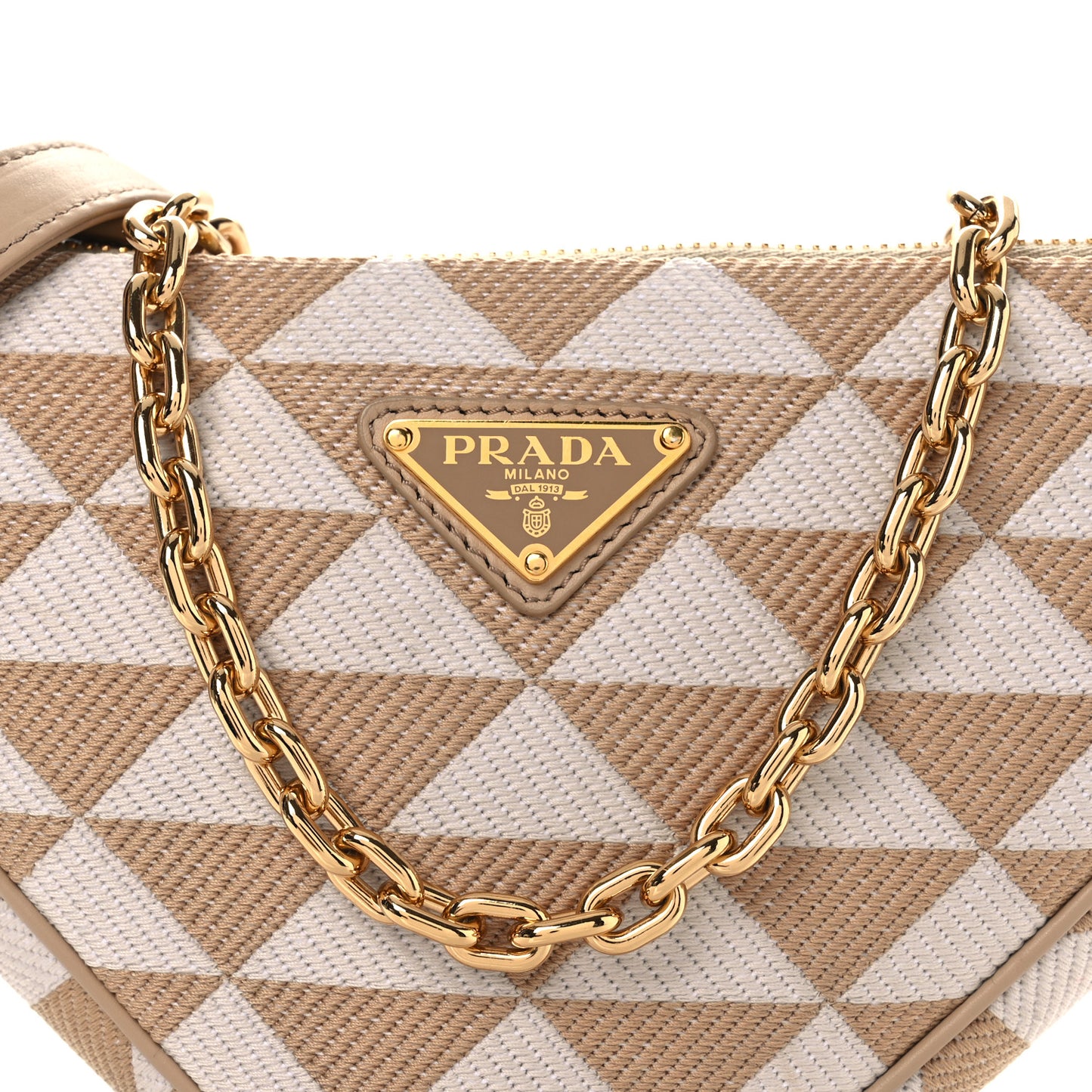 Jacquard Triangolo Symbole Embroidered Mini Triangle Bag Corda Talco