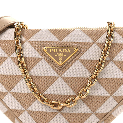 Prada Jacquard Triangolo Symbole Embroidered Mini Triangle Bag Corda Talco 8 of 12