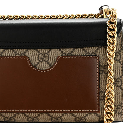 Gucci GG Supreme Monogram Calfskin Small Padlock Shoulder Bag Beige Black Cuir 15 of 15