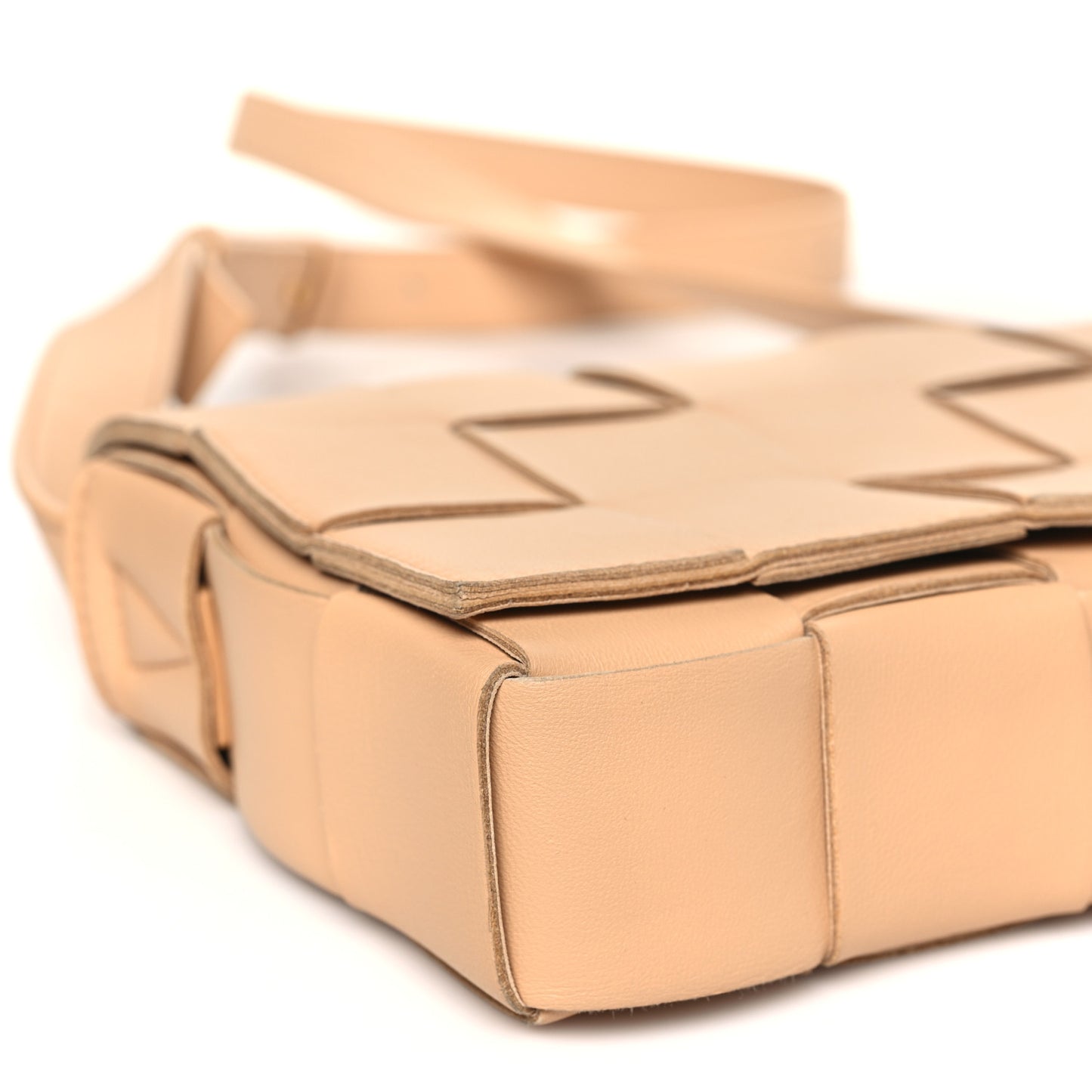 Lambskin Maxi Intrecciato Cassette Crossbody Bag Porridge