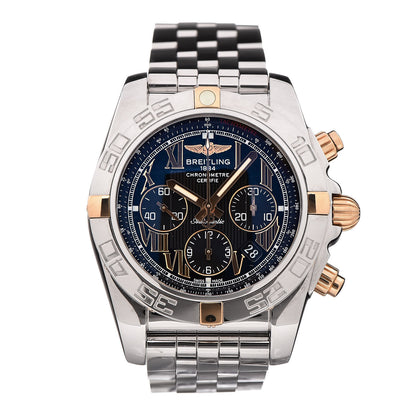 Breitling Stainless Steel 18K Rose Gold 44mm Chronomat Automatic Watch Blue IB0110 1 of 7