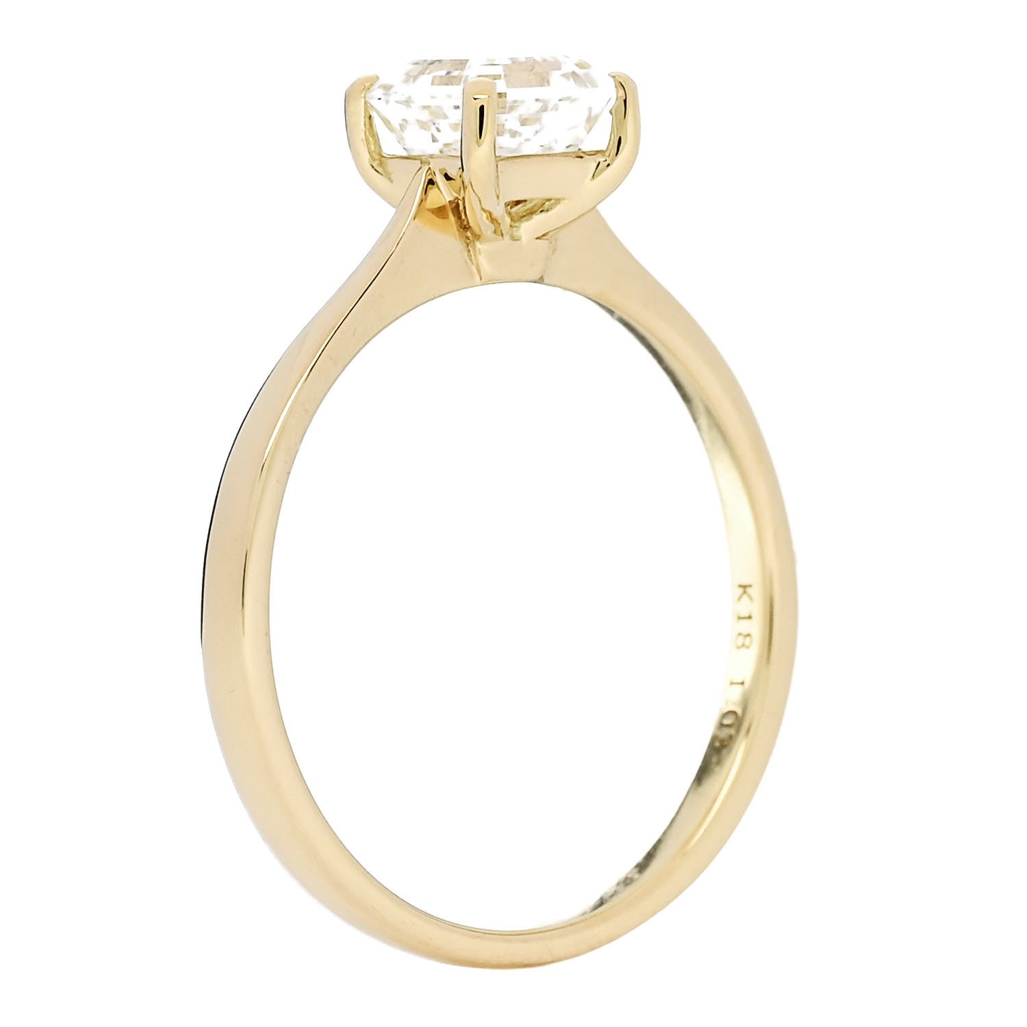 Parker & West by FASHIONPHILE 18K Yellow Gold Diamond 1.03ct Square Emerald Cut Engagement Ring  52 6 6 of 9