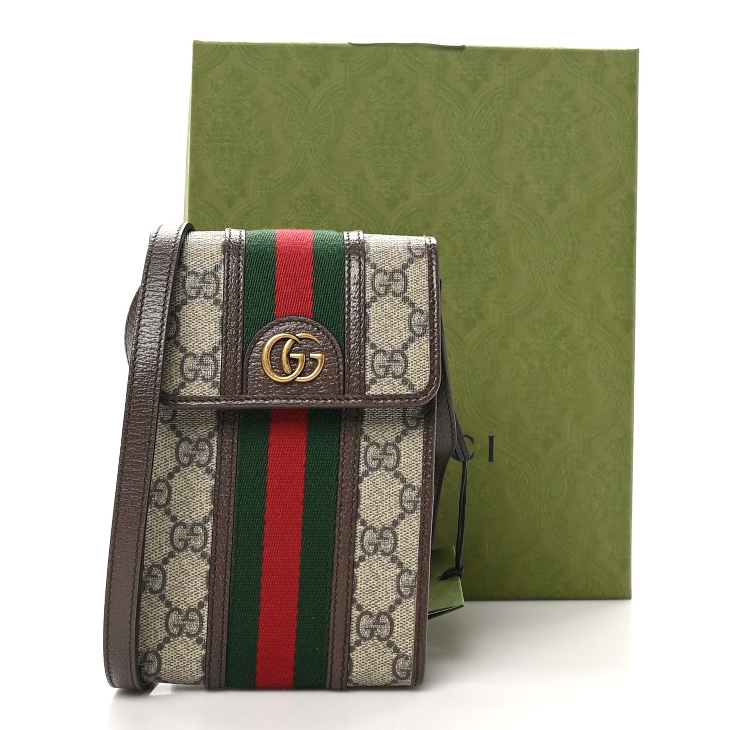GG Supreme Monogram Web Mini Ophidia Crossbody Bag Beige New Acero