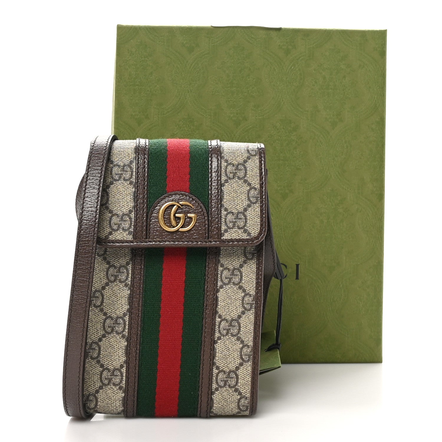 Gucci GG Supreme Monogram Web Mini Ophidia Crossbody Bag Beige New Acero 10 of 10