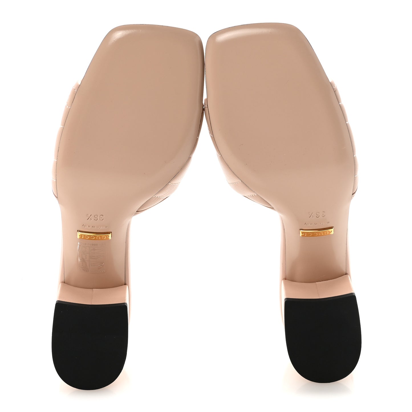 Nappa Matelasse GG Marmont 55mm Slide Sandals 36.5 Skin Rose