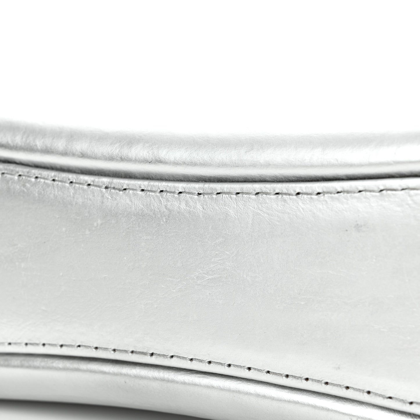 Metallic Aged Calfskin Quilted Small Gabrielle Hobo Silver