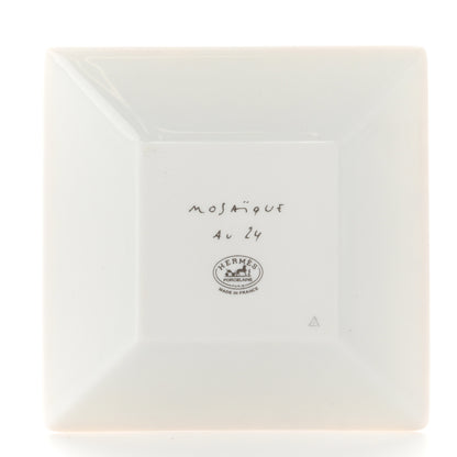 Hermes Porcelain Mosaique Au 24 Square Plate N°1 Gold 3 of 5