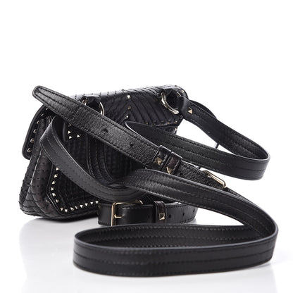 Valentino Garavani Lambskin ZiggyStud Rockstud Convertible Crossbody Belt Bag Black 4 of 12