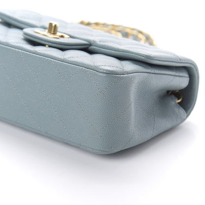 Chanel Iridescent Caviar Quilted Mini Rectangular Flap Light Blue 7 of 11
