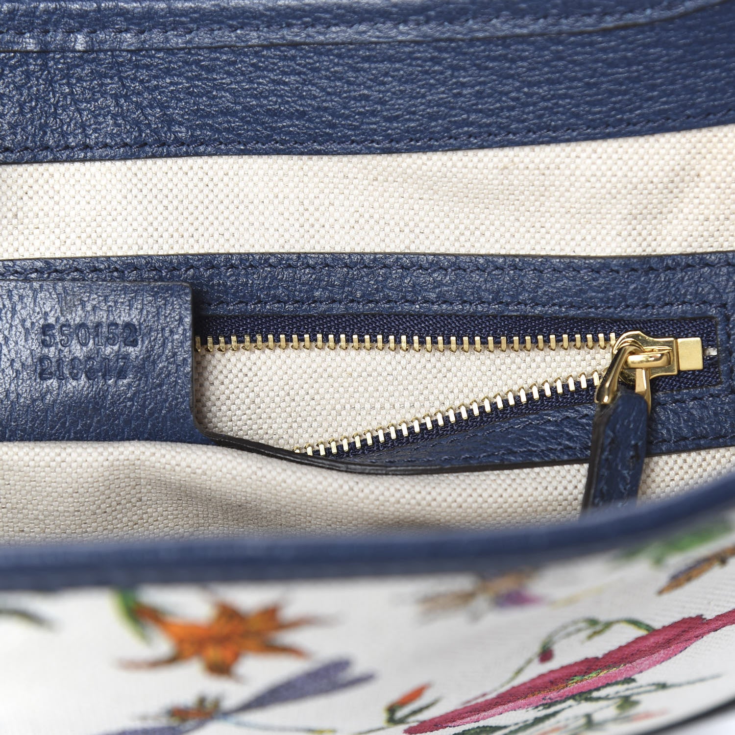 Gucci Canvas Flora Medium Jackie Hobo Blue Agata 8 of 12