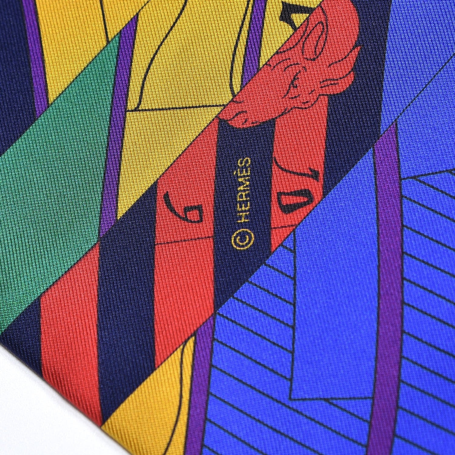 Hermes Silk Astrologie Nouvelle Maxi Twilly Violet Vert Jaune 6 of 6
