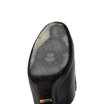 Gucci Malaga Kid Horsebit Princetown Mid Heel Mules 36.5 Black 15 of 21
