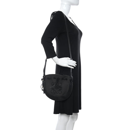 Loewe Canvas Nappa Anagram Small Horseshoe Bag Anthracite Black 2 of 10