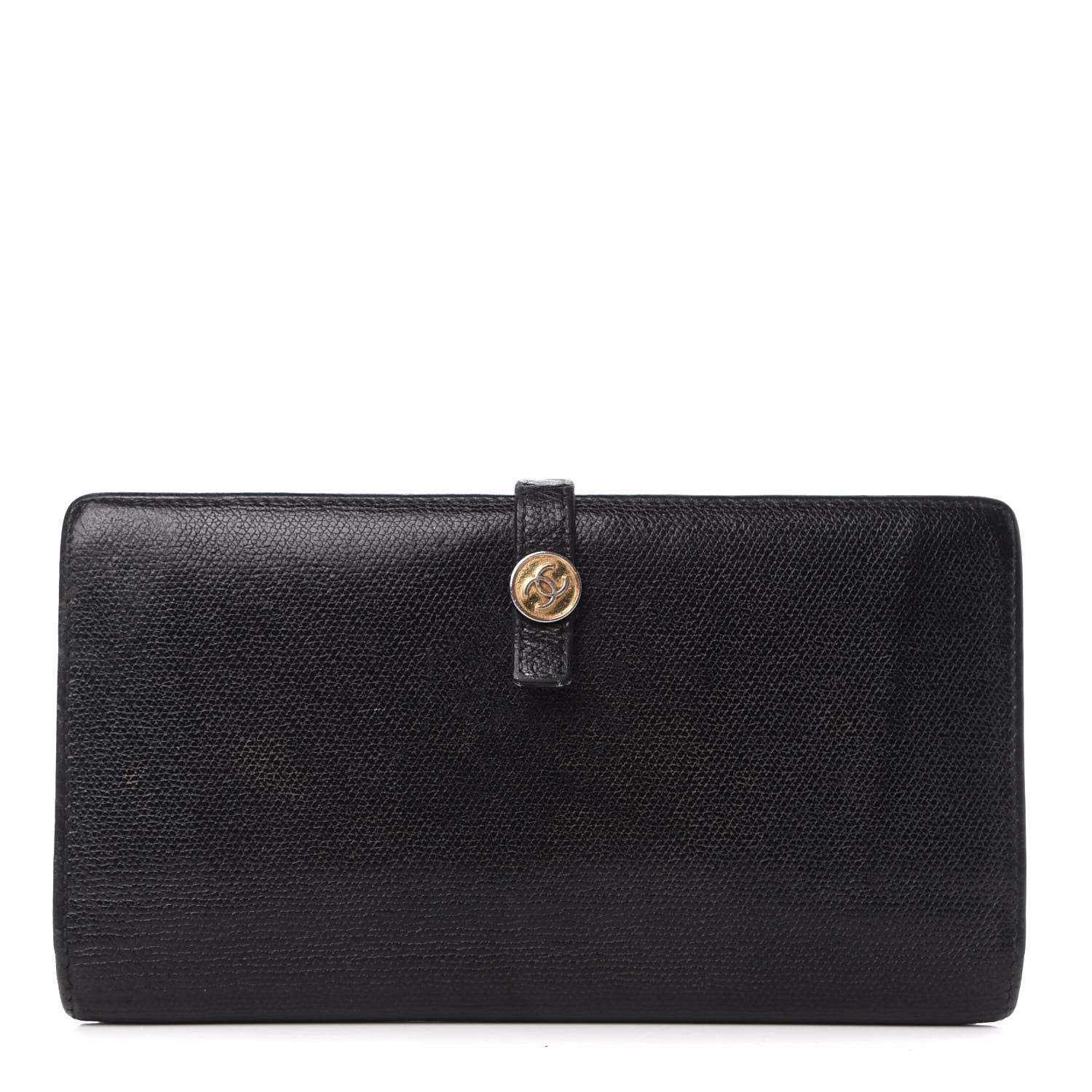 Chanel Grained Calfskin CC Button Wallet Black 1 of 8