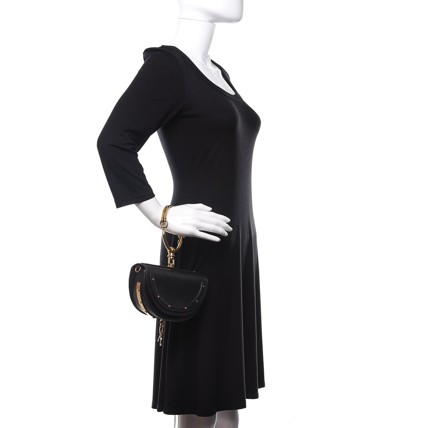 Chloe Calfskin Small Nile Bracelet Minaudiere Bag Black 2 of 9