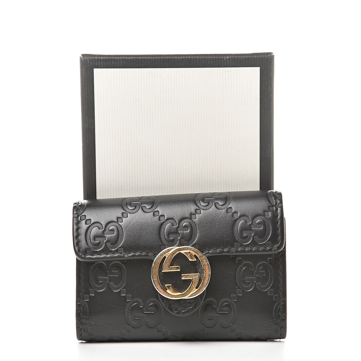 Guccissima Icon Signature 6 Key Holder Case Black