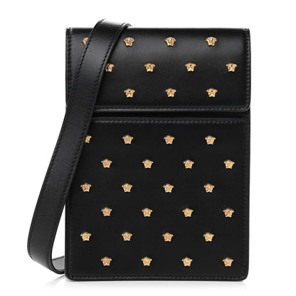 Versace Calfskin Studded Medusa Crossbody Black 1 of 10