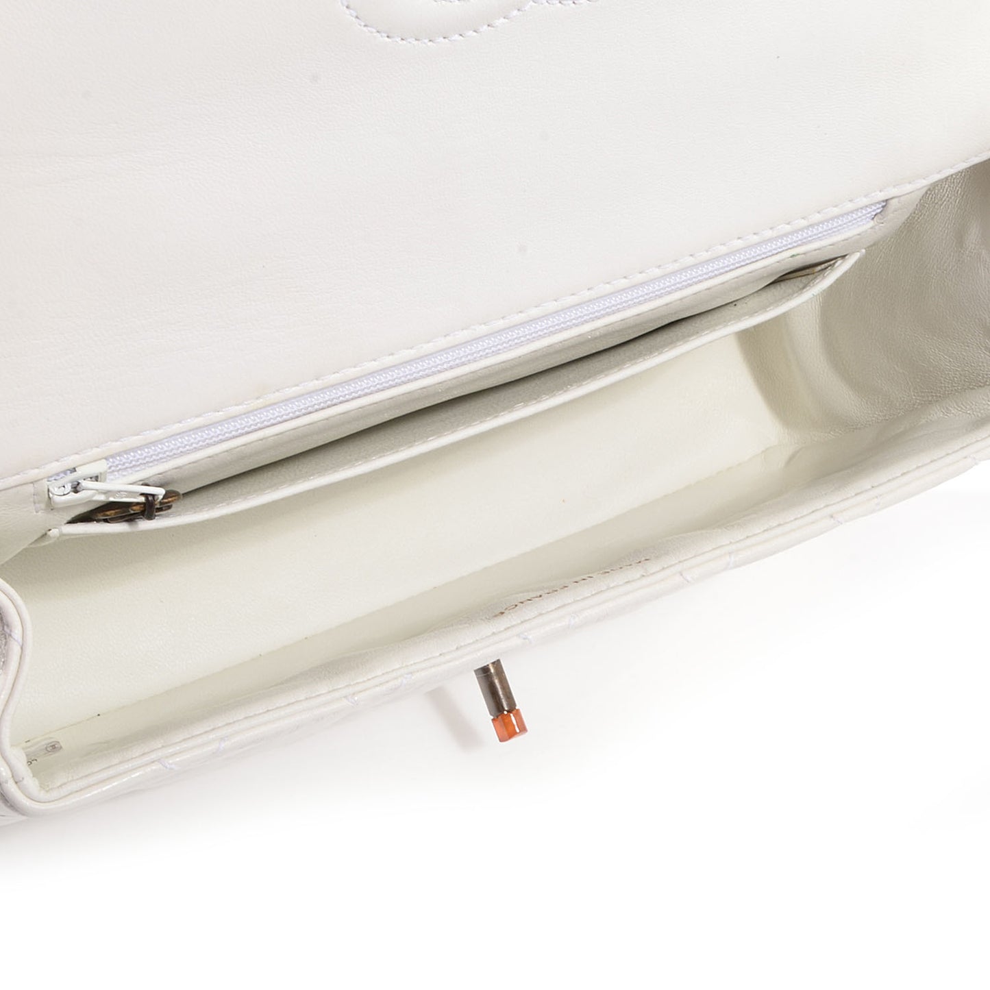 Lambskin Bekko Resin Small Single Flap White