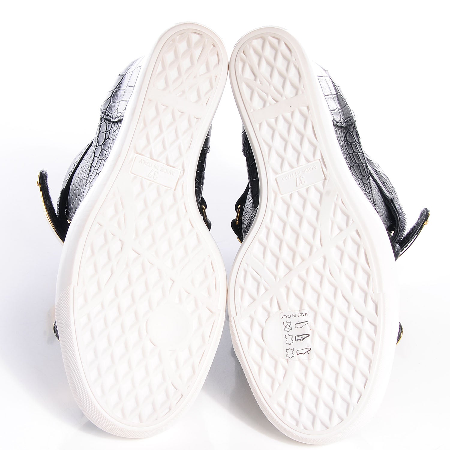 FASHIONPHILE GIUSEPPEZANOTTICrocStampedLorenz75WedgeSneakers37Black 5 of 7