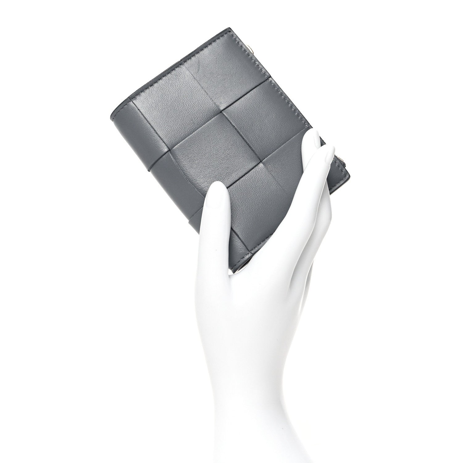Bottega Veneta Nappa Maxi Intrecciato Bifold Zip Wallet Thunder 2 of 8