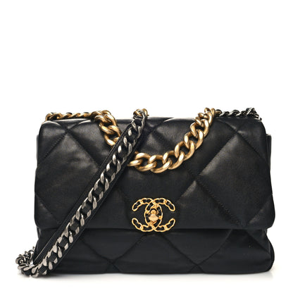 Chanel Lambskin Quilted Large Chanel 19 Flap Black 1 of 11