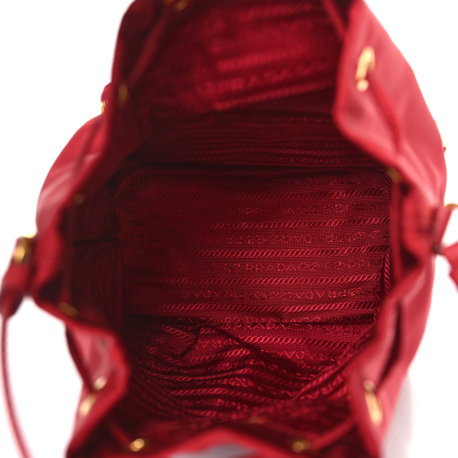 Prada Nylon Vela Saffiano Mini Bucket Crossbody Bag Fuoco 5 of 12
