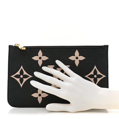 Louis Vuitton Empreinte Monogram Giant Neverfull MM Pochette Black Beige 2 of 8