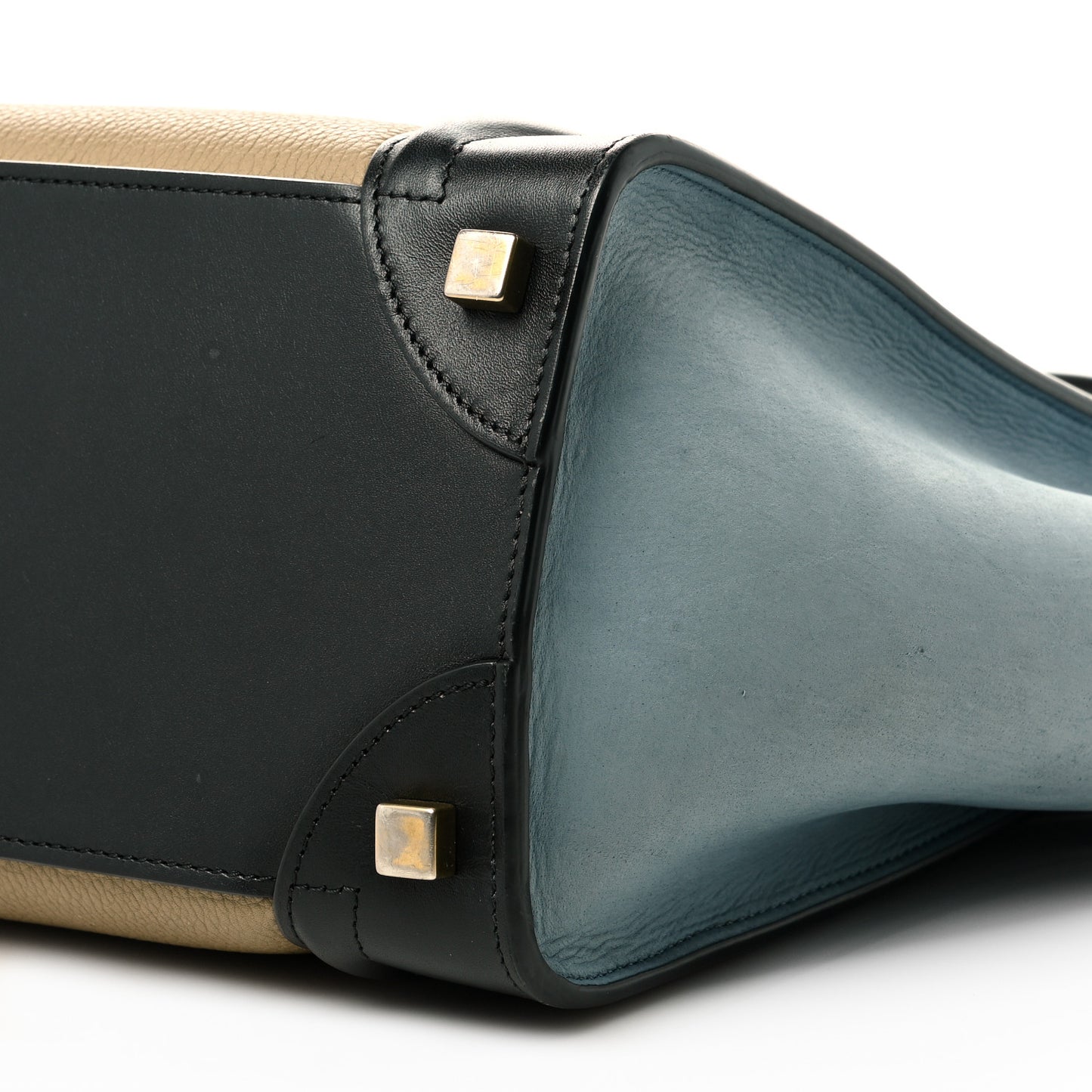 Drummed Calfskin Micro Tri-Color Luggage Antarctic