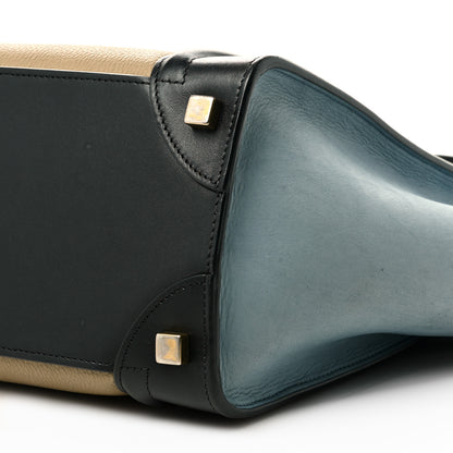 Celine Drummed Calfskin Micro Tri-Color Luggage Antarctic 9 of 9