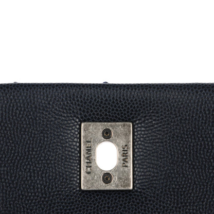 Chanel Caviar Lizard Quilted Small Coco Handle Flap Navy 5 of 9