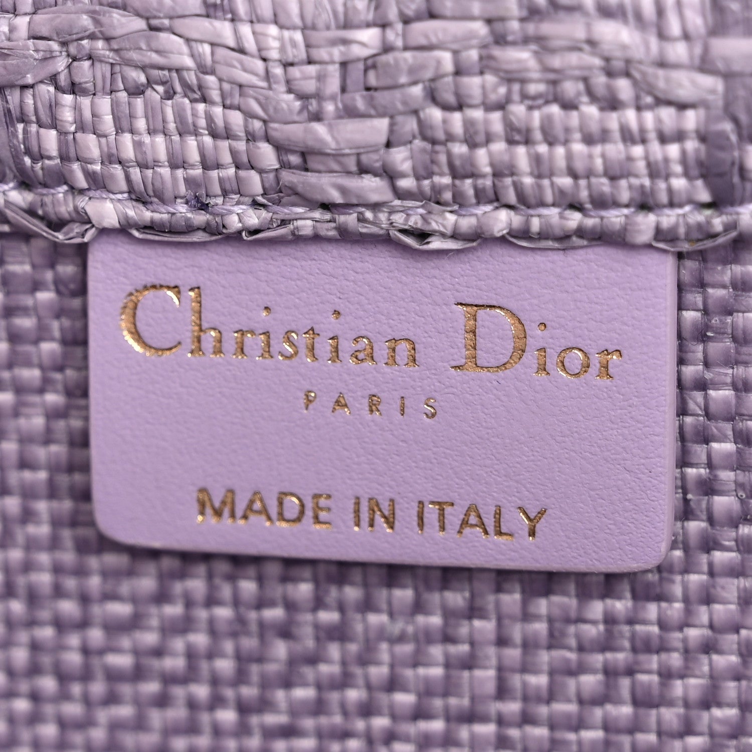 Christian Dior Raffia Cannage Medium Book Tote Lilac 1790024