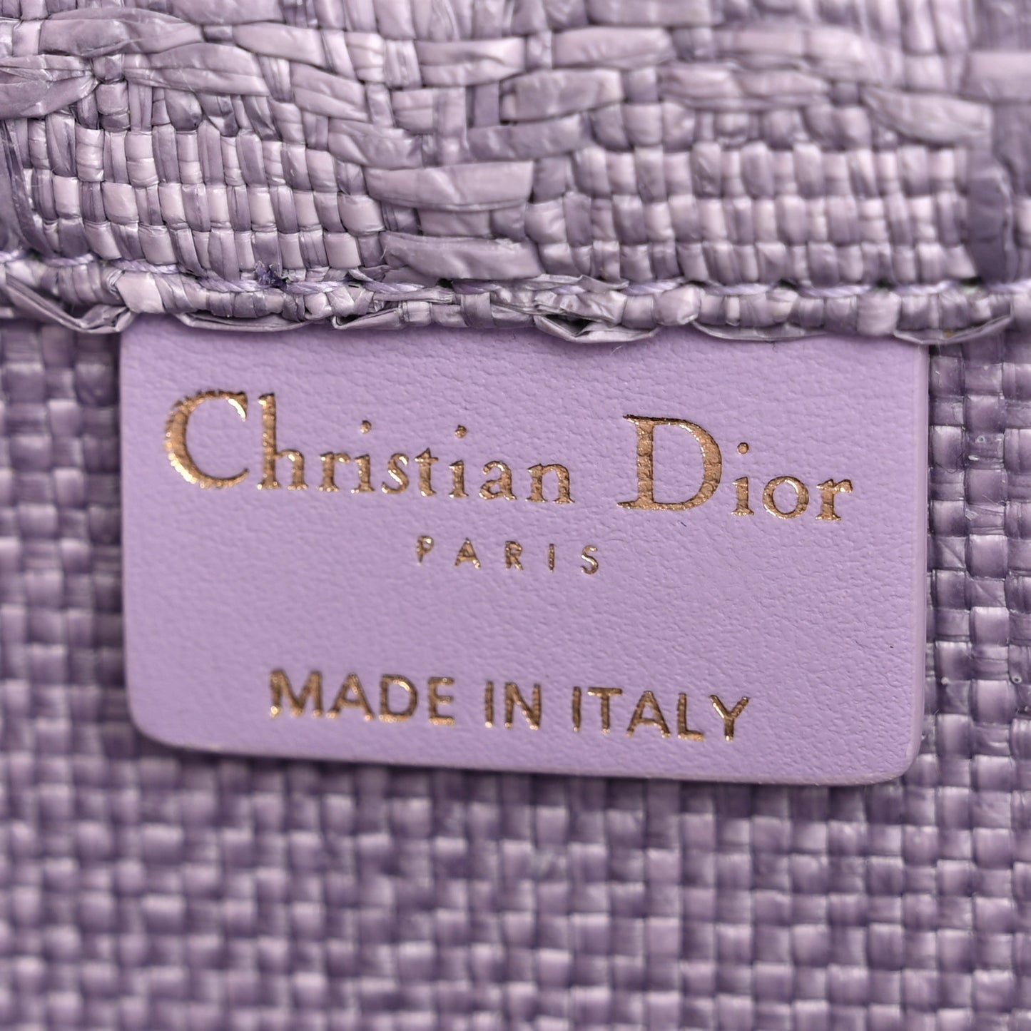 Raffia Cannage Medium Book Tote Lilac