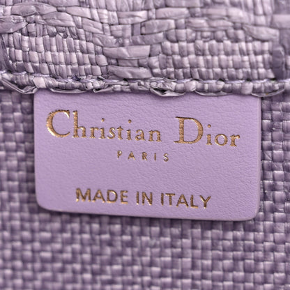 Christian Dior Raffia Cannage Medium Book Tote Lilac 6 of 11
