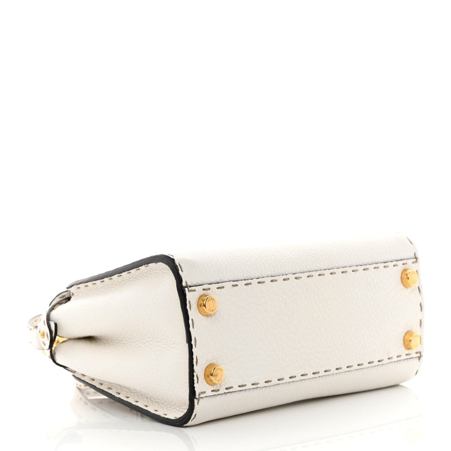 Fendi Cuoio Romano Selleria Mini Peekaboo Iconic Satchel White 4 of 14