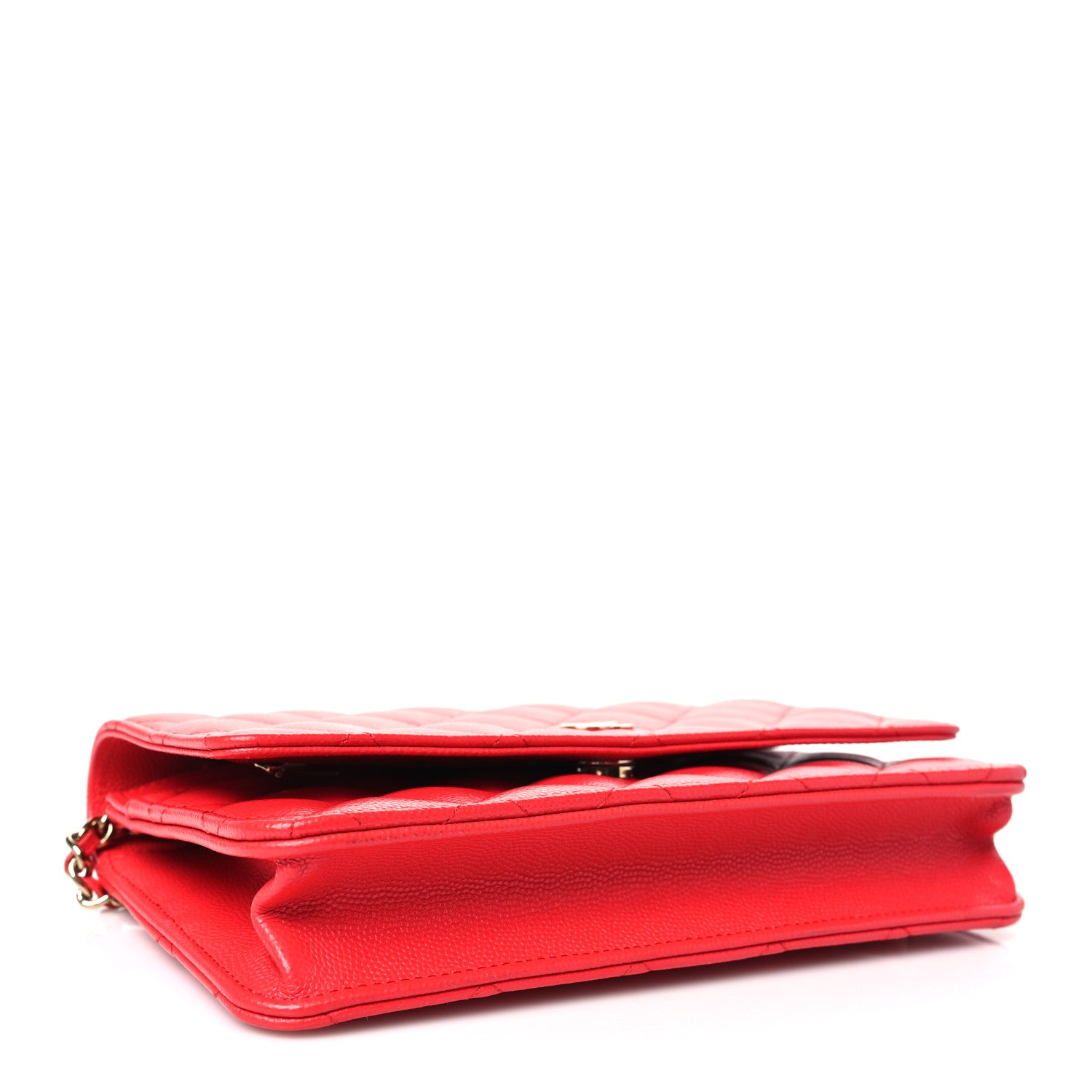 Chanel Caviar Quilted Wallet on Chain WOC Red 4 of 12