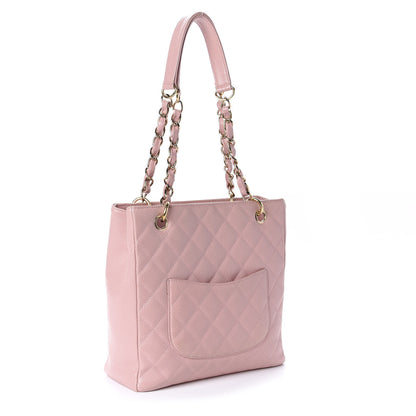 Chanel Caviar Quilted Petit Shopping Tote PST Pink 3 of 10