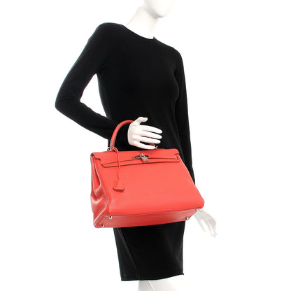 Hermes Togo Kelly Retourne 35 Geranium 3 of 36