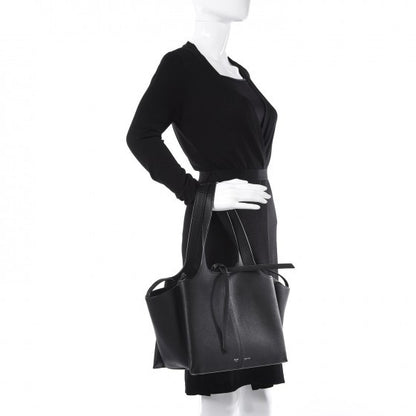 Celine Baby Grained Calfskin Small Tri-Fold Bag Black 2 of 11