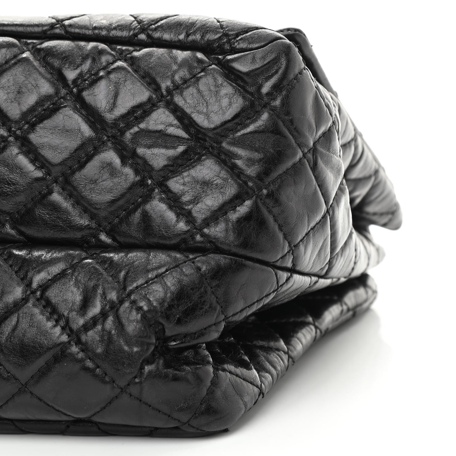 Chanel Metallic Aged Calfskin Quilted Reissue 2.55 Accordion Flap Black 10 of 10