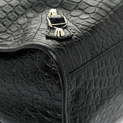 Balenciaga Calfskin Crocodile Embossed Classic Hardware City Black 22 of 24