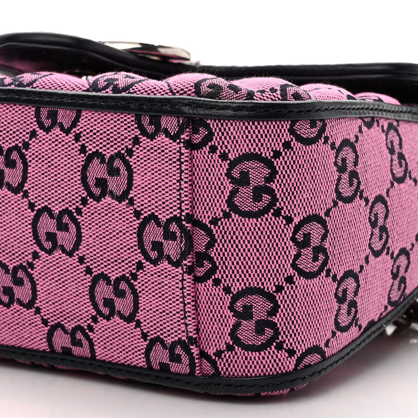 Monogram Multicolor Matelasse Diagonal Mini GG Marmont Top Handle Shoulder Bag Pink Blue